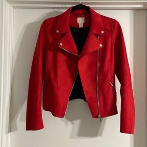 HM Red Suede Moto/Biker Jacket